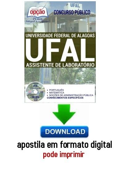Apostila - ASSISTENTE DE LABORATÓRIO - Universidade Federal de Alagoas (UFAL)