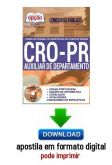 Apostila - AUXILIAR DE DEPARTAMENTO - Conselho Regional de Odontologia / PR (CRO/PR)