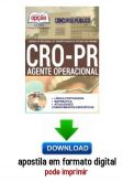 Apostila - AGENTE OPERACIONAL - Conselho Regional de Odontologia / PR (CRO/PR)