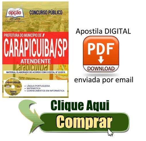 Apostila - ATENDENTE - Concurso Prefeitura de Carapicuíba 2018