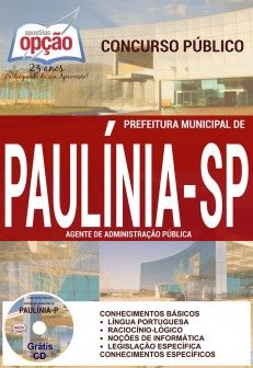 Concurso Prefeitura Municipal de Paulínia / SP  AGENTE DE ADMINISTRAÇÃO PÚBLICA